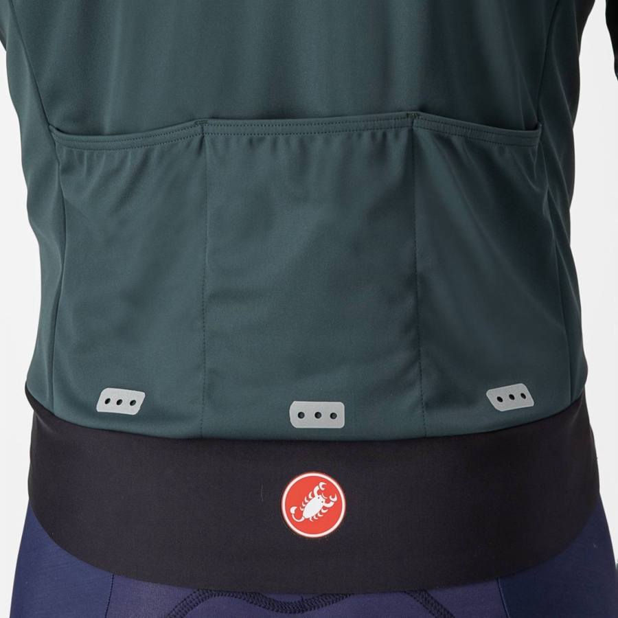Castelli ALPHA DOPPIO ROS Kabát Férfi Zöld Fekete | QNCEVDR-18