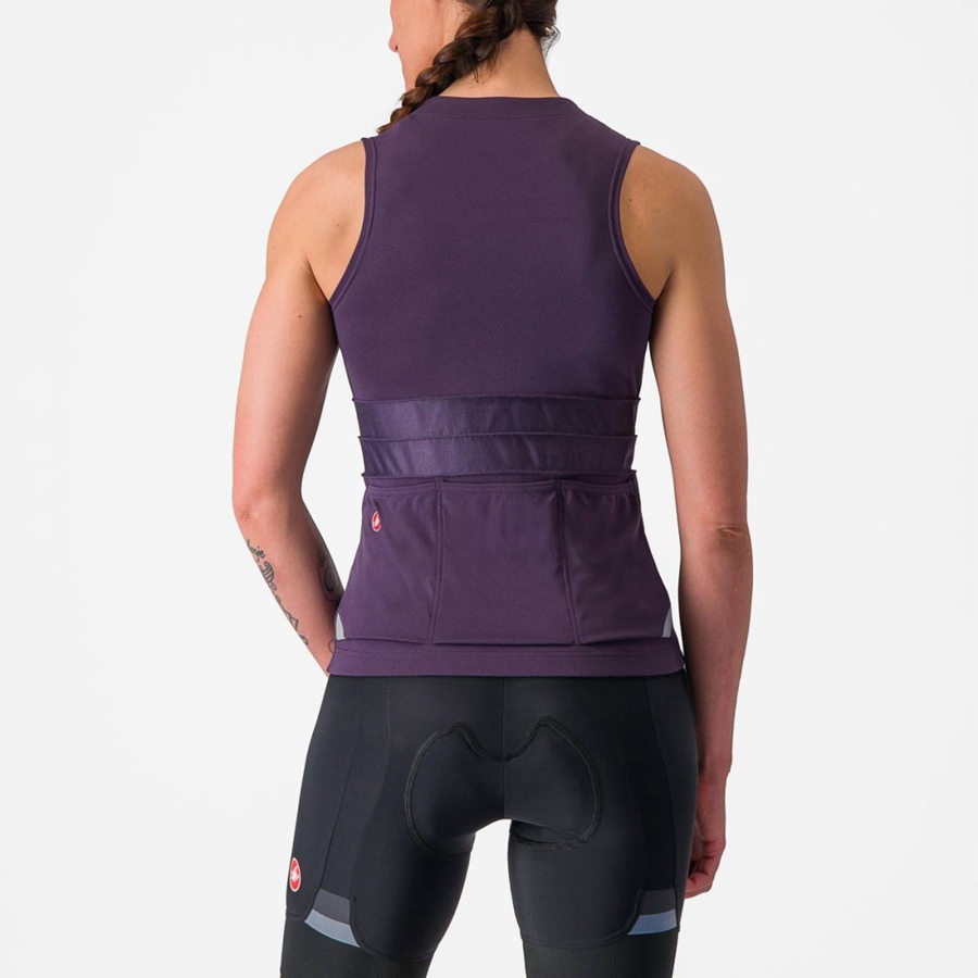 Castelli ANIMA 4 SLEEVELESS Mez Női Lila Fehér | FNUTAMI-81