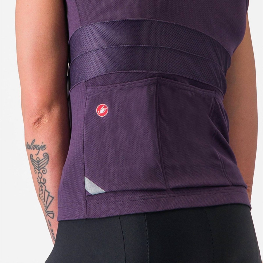 Castelli ANIMA 4 SLEEVELESS Mez Női Lila Fehér | FNUTAMI-81