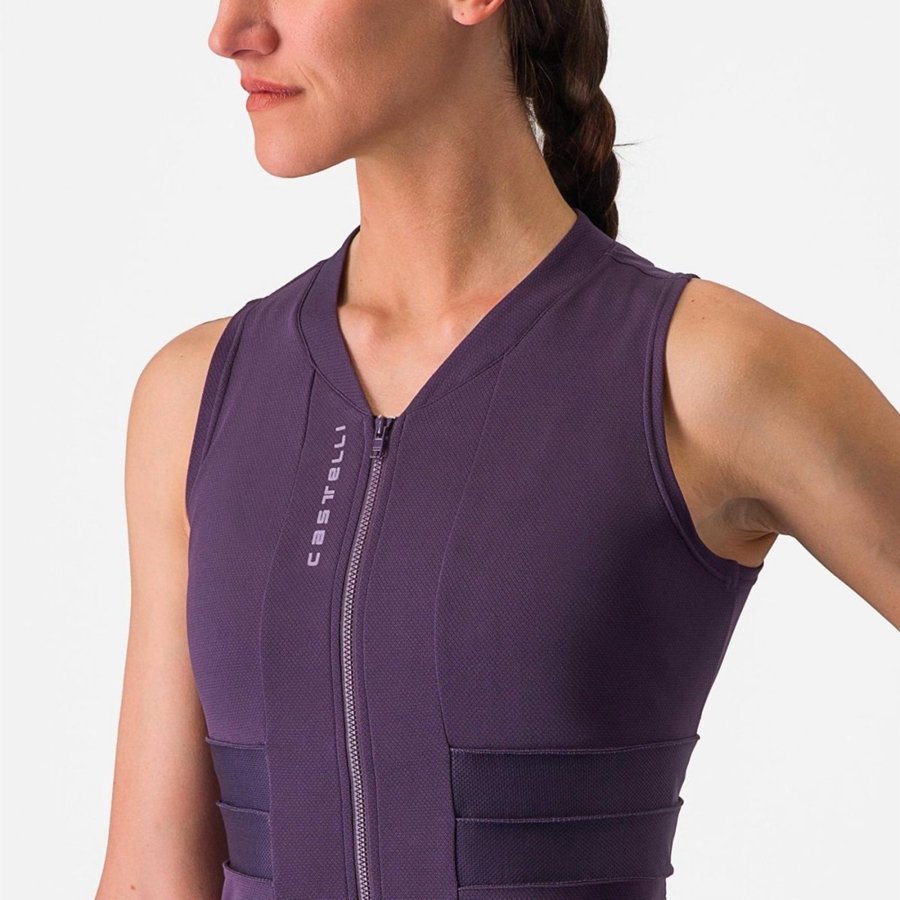 Castelli ANIMA 4 SLEEVELESS Mez Női Lila Fehér | FNUTAMI-81