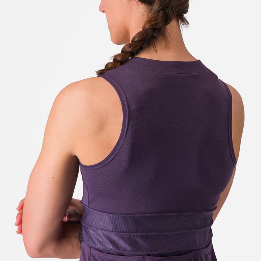 Castelli ANIMA 4 SLEEVELESS Mez Női Lila Fehér | FNUTAMI-81