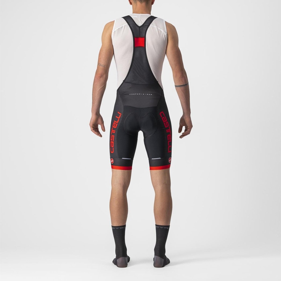 Castelli COMPETIZIONE KIT Rövidnadrág Bib-vel Férfi Fekete Piros | UTGILRQ-21