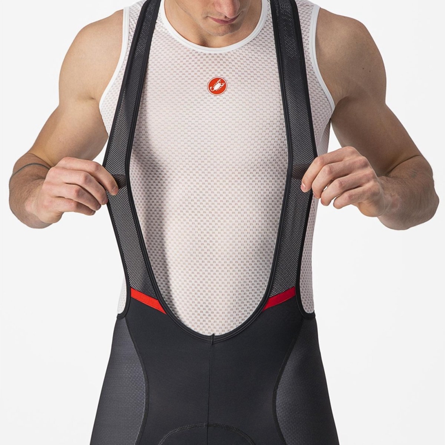 Castelli COMPETIZIONE KIT Rövidnadrág Bib-vel Férfi Fekete Piros | UTGILRQ-21