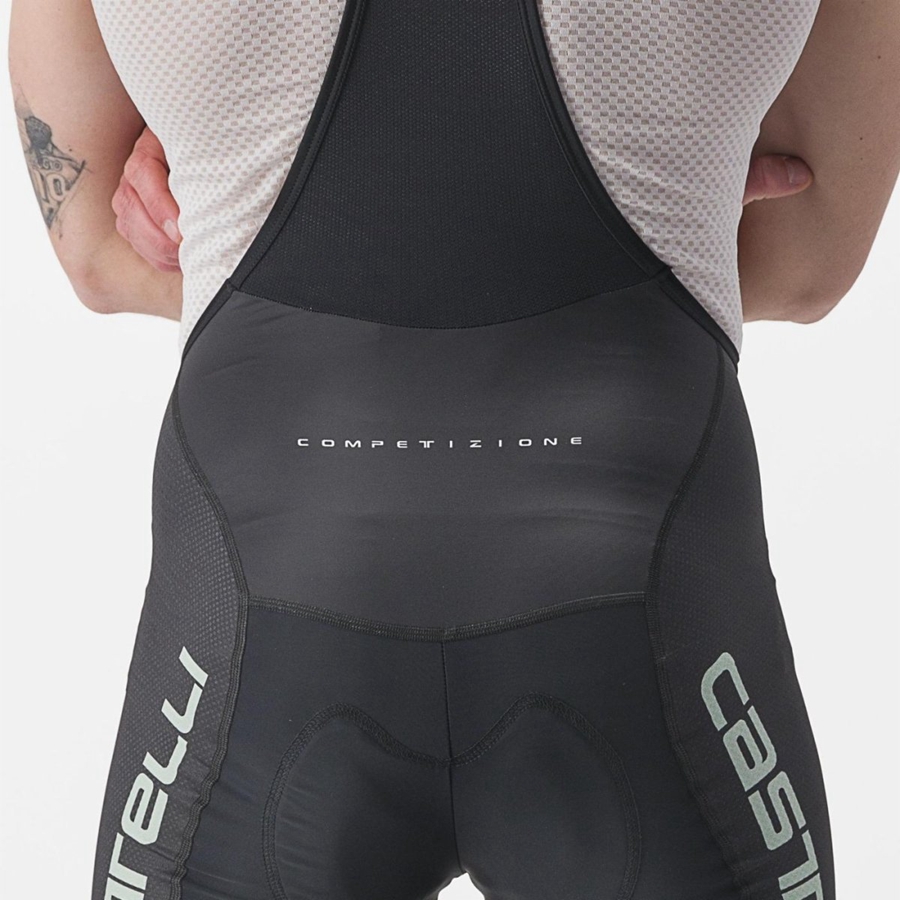 Castelli COMPETIZIONE KIT Rövidnadrág Bib-vel Férfi Fekete Zöld | DBYPRGA-23