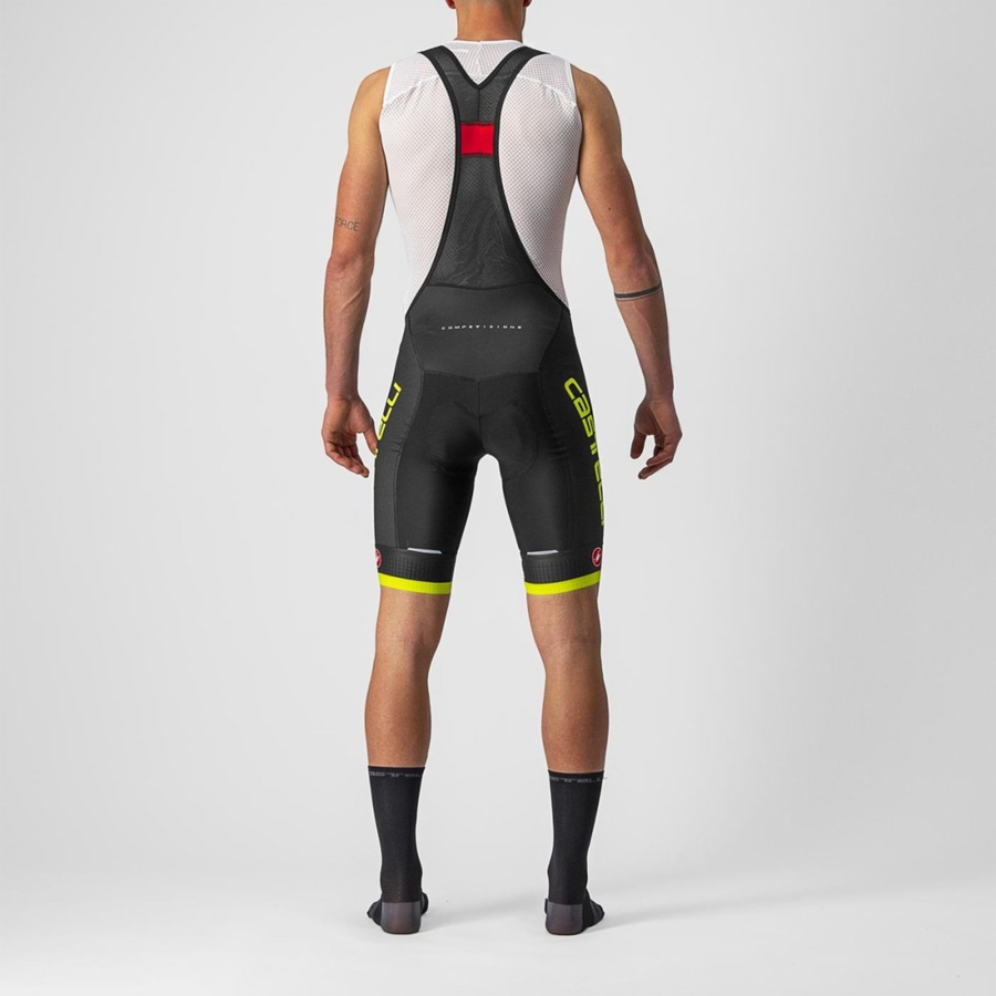 Castelli COMPETIZIONE KIT Rövidnadrág Bib-vel Férfi Fekete Világos Zöld | ARUQLSP-53
