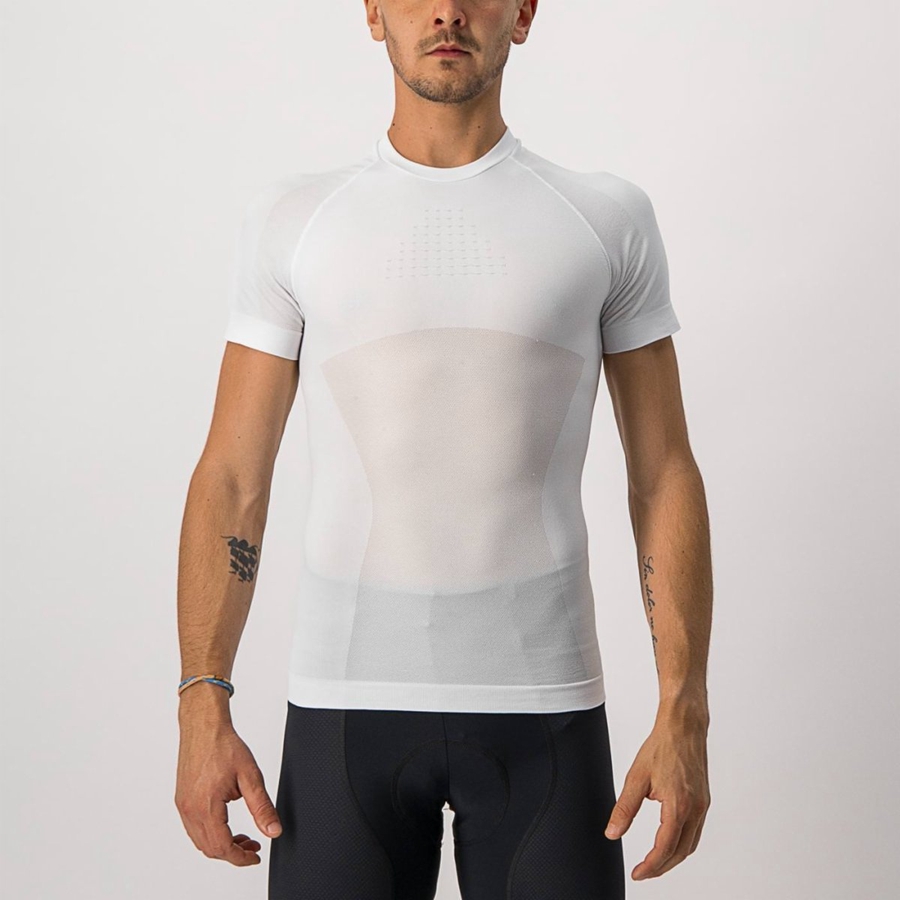 Castelli CORE SEAMLESS SS Base Layer Férfi Fehér | LWBGFXH-35