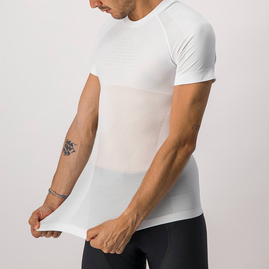 Castelli CORE SEAMLESS SS Base Layer Férfi Fehér | LWBGFXH-35