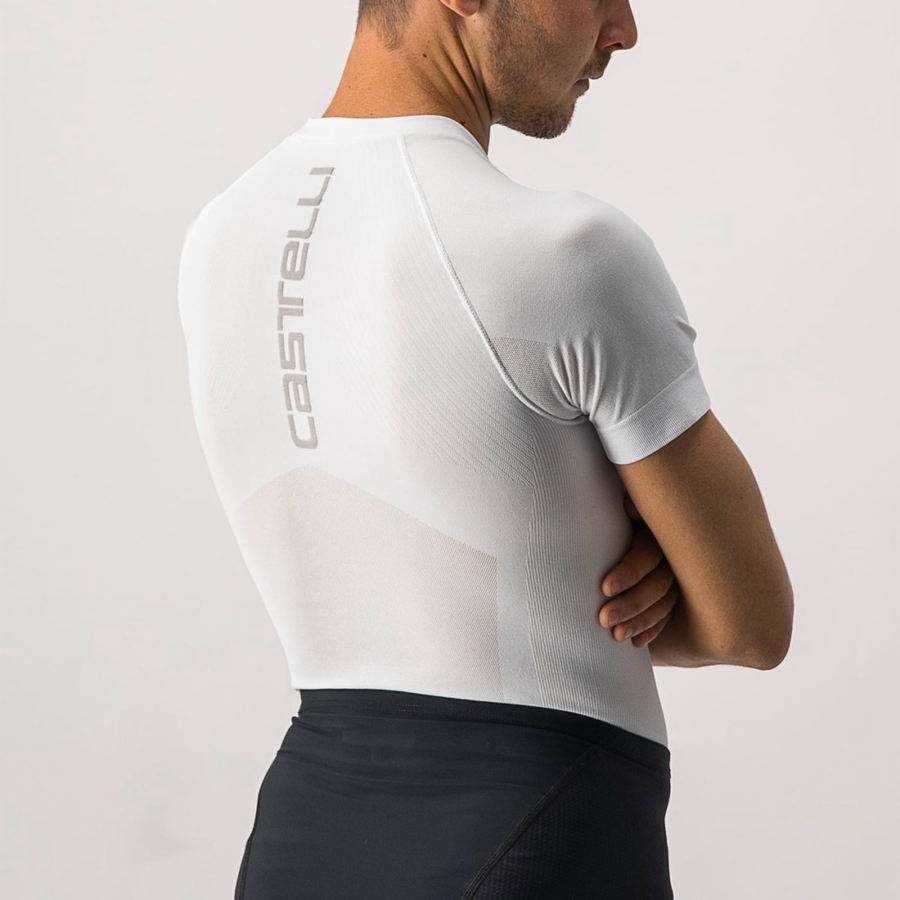 Castelli CORE SEAMLESS SS Base Layer Férfi Fehér | LWBGFXH-35