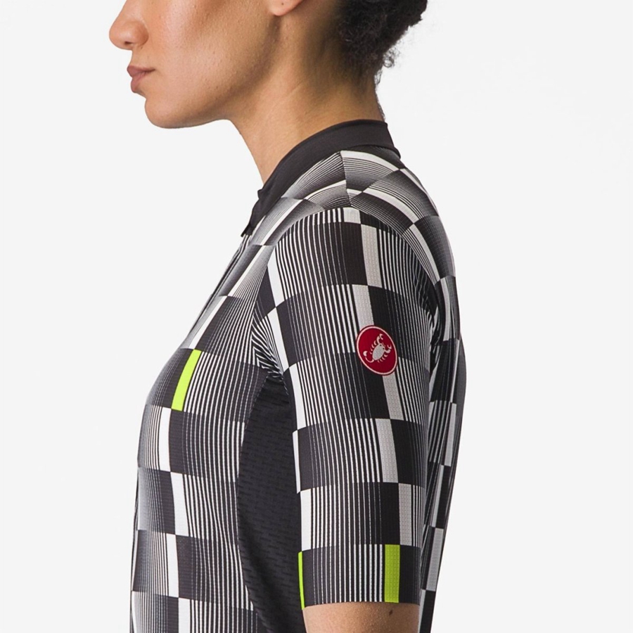Castelli DIMENSIONE Mez Női Fekete Fehér Világos Zöld | WTQFDBI-17