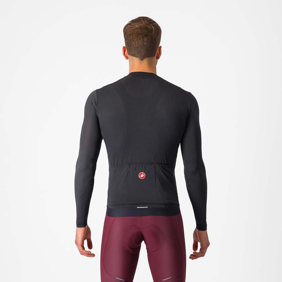 Castelli ESPRESSO LS Mez Férfi Fekete Sötétszürke | FQANTEK-64