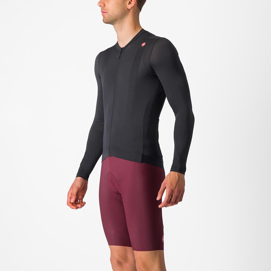 Castelli ESPRESSO LS Mez Férfi Fekete Sötétszürke | FQANTEK-64