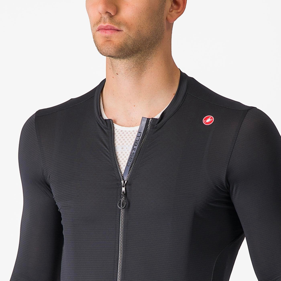 Castelli ESPRESSO LS Mez Férfi Fekete Sötétszürke | FQANTEK-64