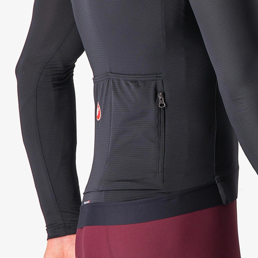 Castelli ESPRESSO LS Mez Férfi Fekete Sötétszürke | FQANTEK-64
