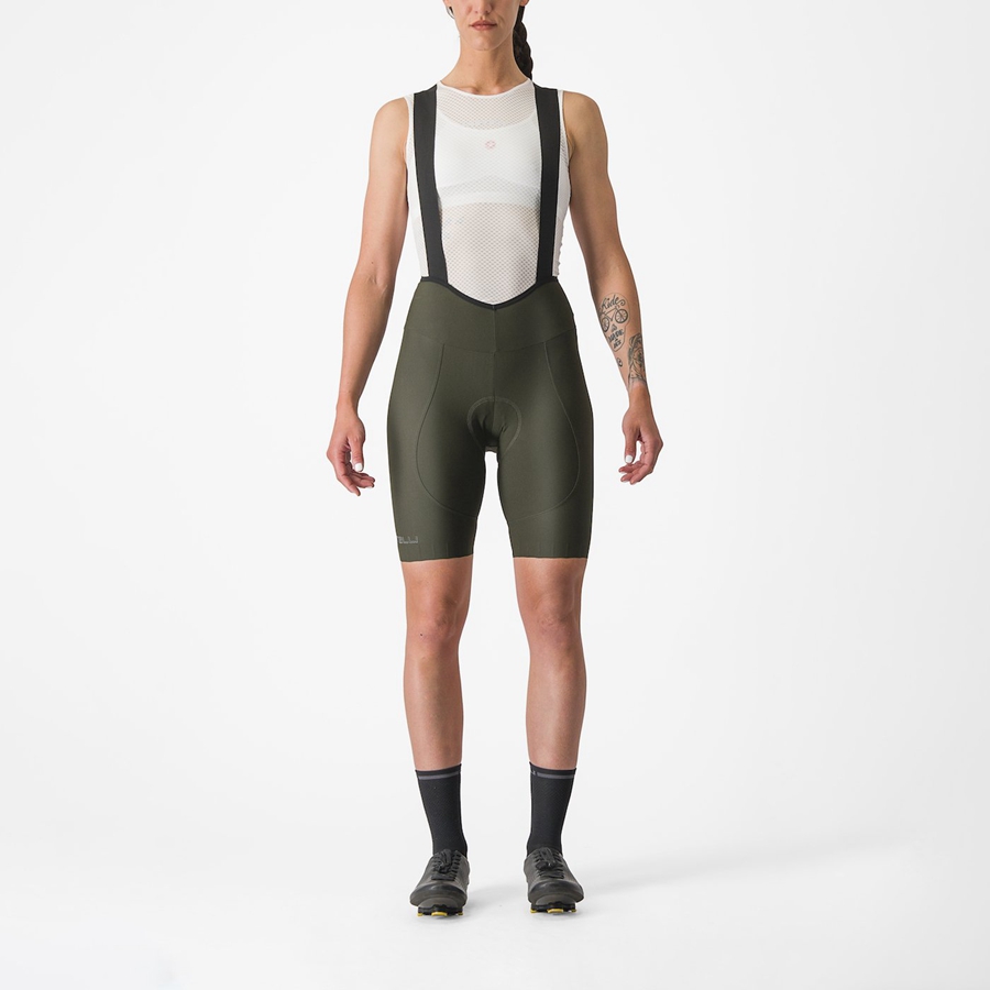 Castelli ESPRESSO W DT Rövidnadrág Bib-vel Női Mélyzöld | FXLOCEK-29