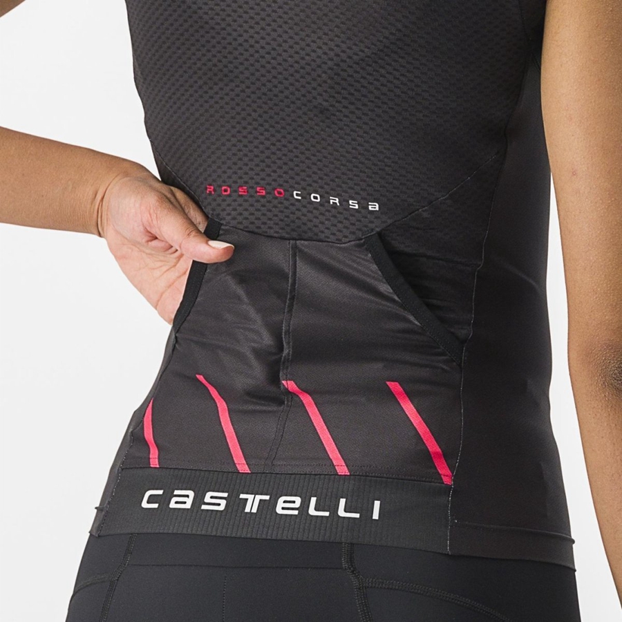 Castelli FREE 2 W TRI SINGLET Öltönyök Női Fekete | FKAUZTQ-75