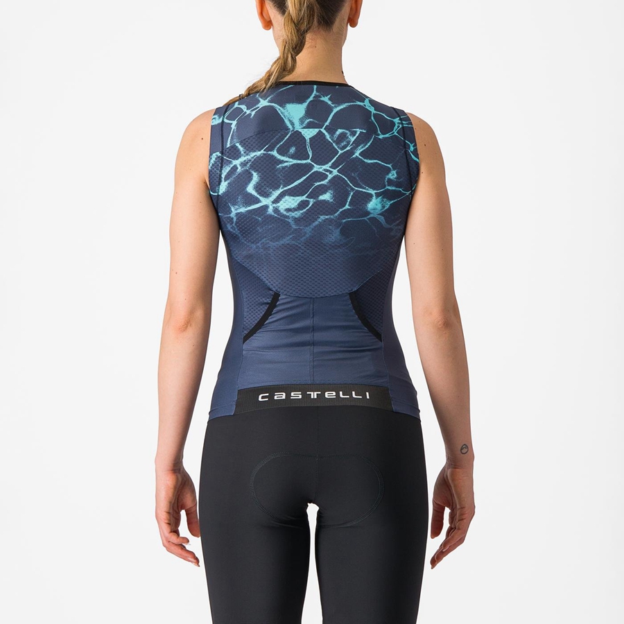 Castelli FREE 2 W TRI SINGLET Öltönyök Női Kék Világos | TYUMLAR-05