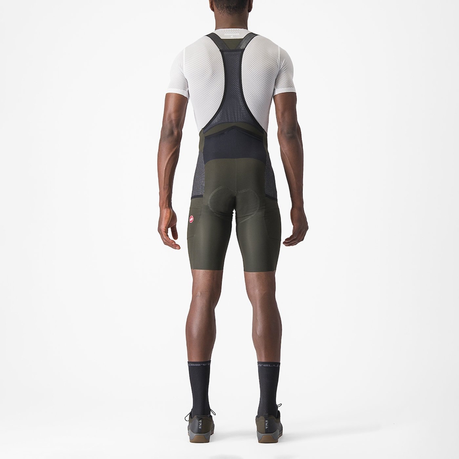 Castelli FREE UNLIMITED Rövidnadrág Bib-vel Férfi Mélyzöld | DETHLRV-54
