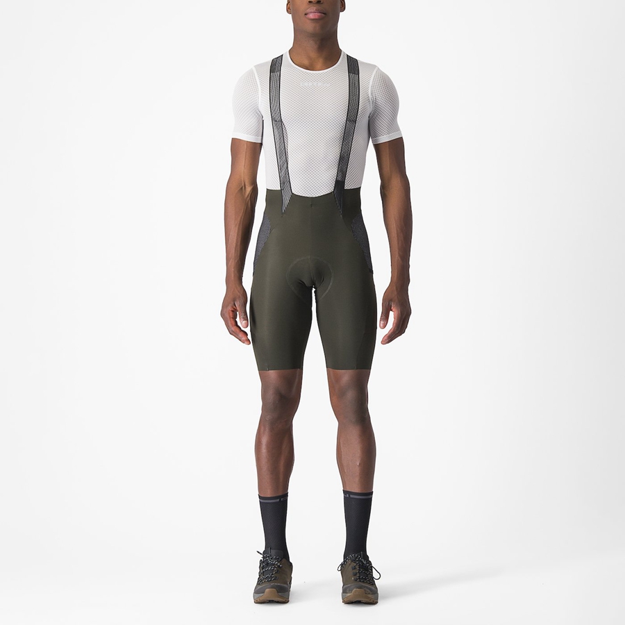 Castelli FREE UNLIMITED Rövidnadrág Bib-vel Férfi Mélyzöld | DETHLRV-54