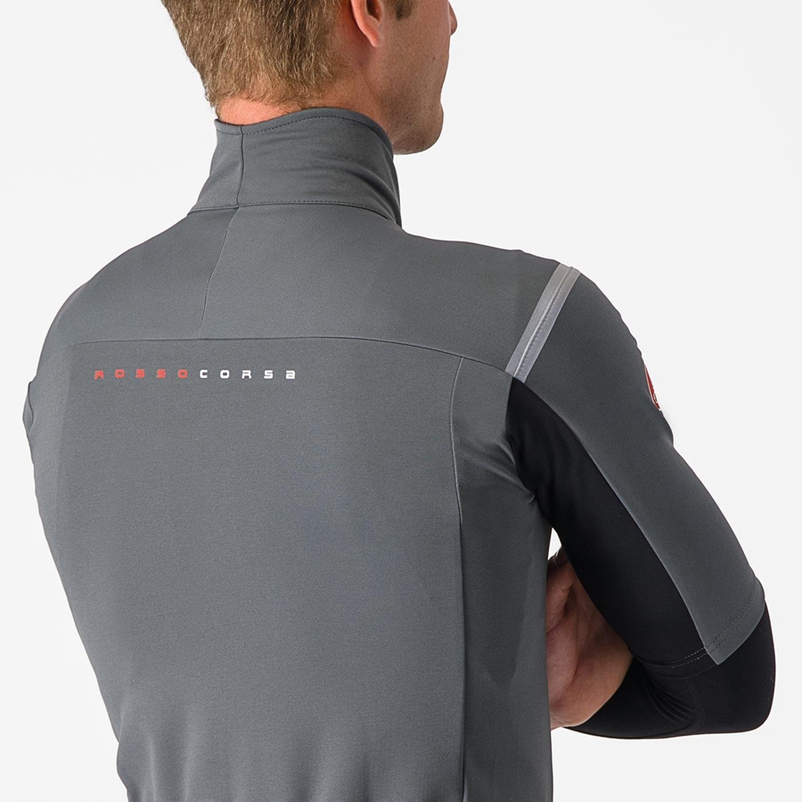Castelli GABBA RoS 2 Kabát Férfi Szürke Titán | CGQUSNJ-92