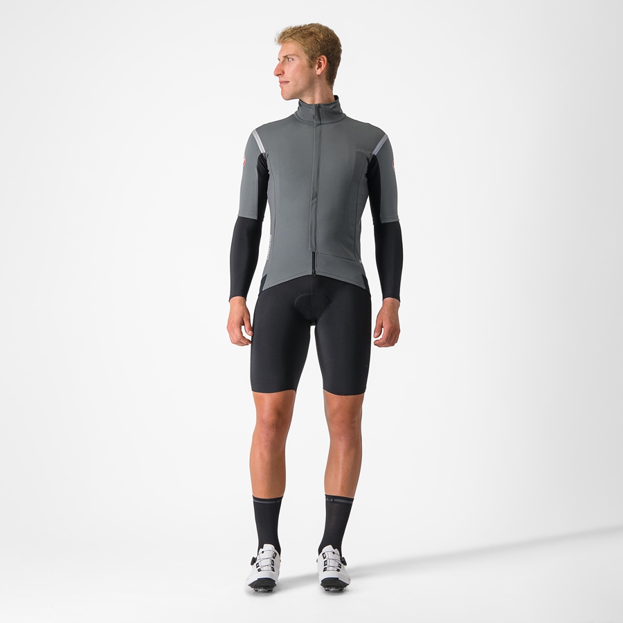 Castelli GABBA RoS 2 Kabát Férfi Szürke Titán | CGQUSNJ-92
