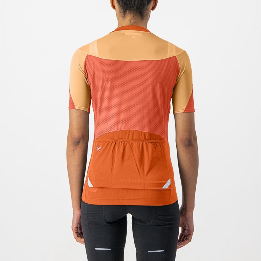 Castelli GRADIENT COLOR BLOCK Mez Női Mélypiros Narancssárga Narancssárga | WDHNIFZ-03