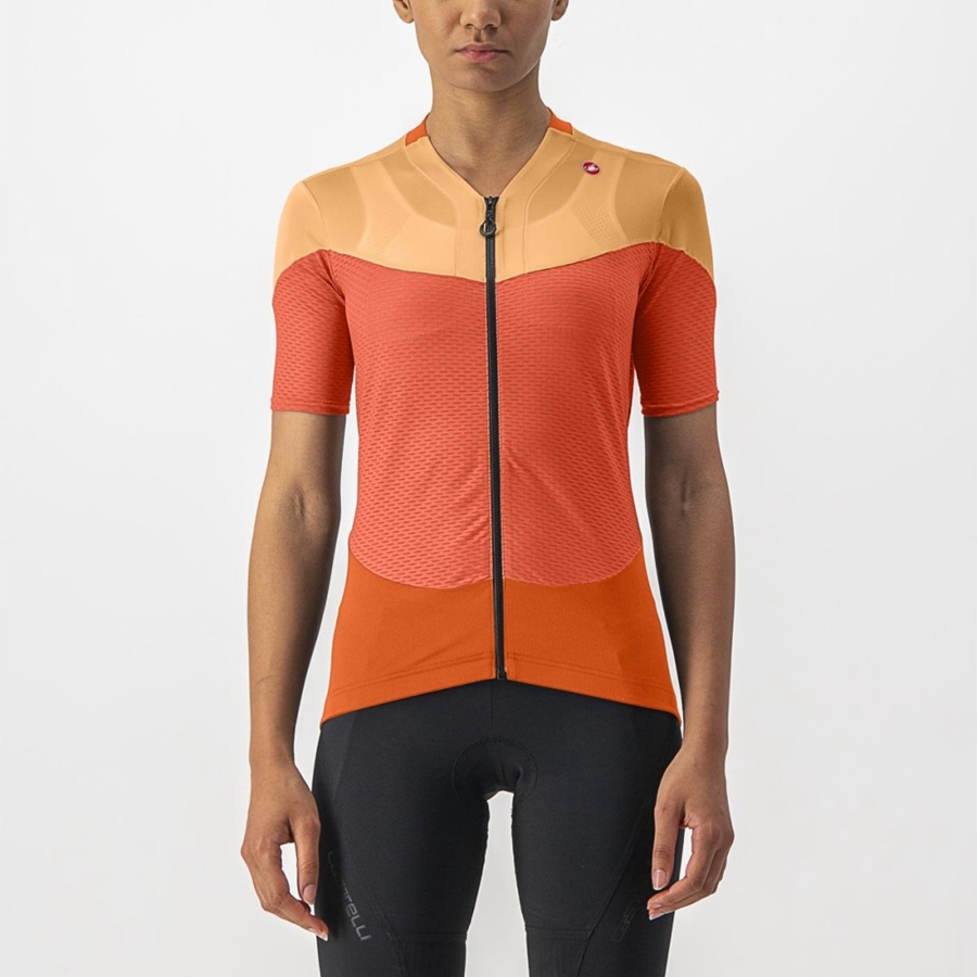 Castelli GRADIENT COLOR BLOCK Mez Női Mélypiros Narancssárga Narancssárga | WDHNIFZ-03