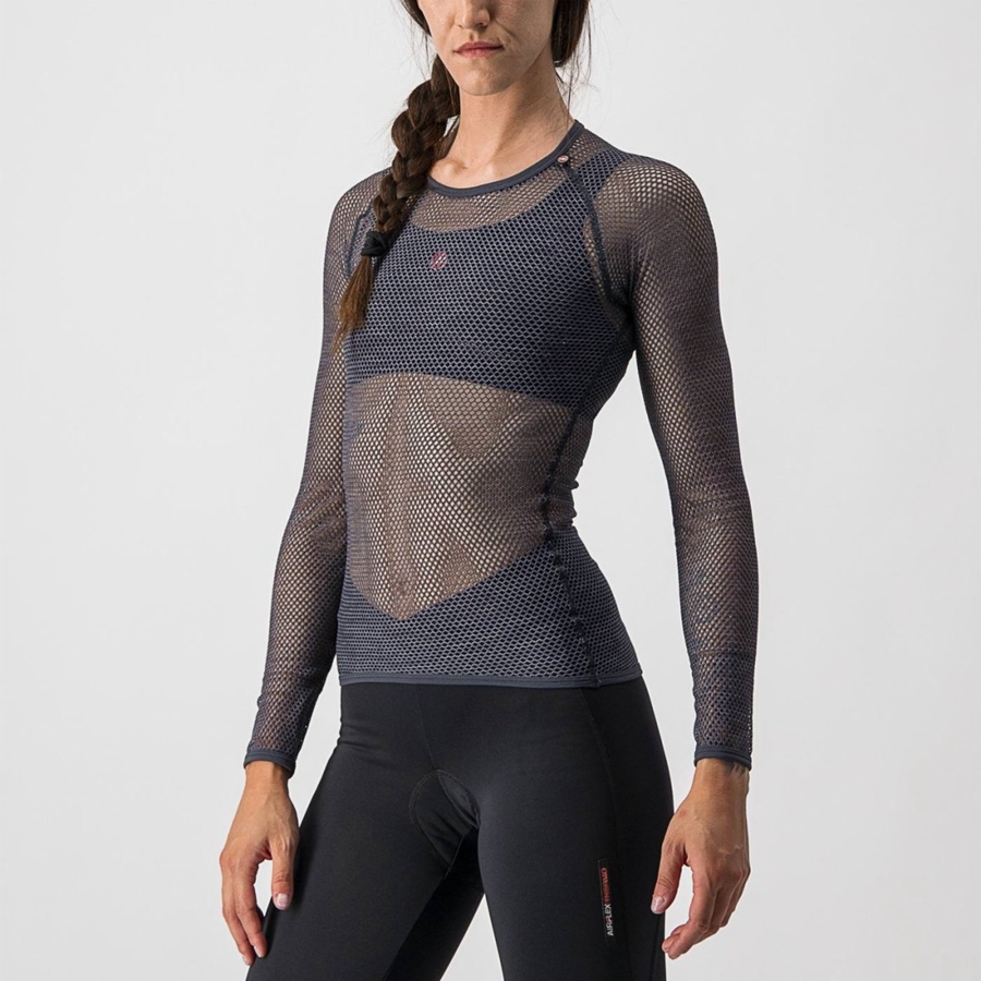 Castelli MIRACOLO W LONG SLEEVE Base Layer Női Szürke | YSLGBJO-93