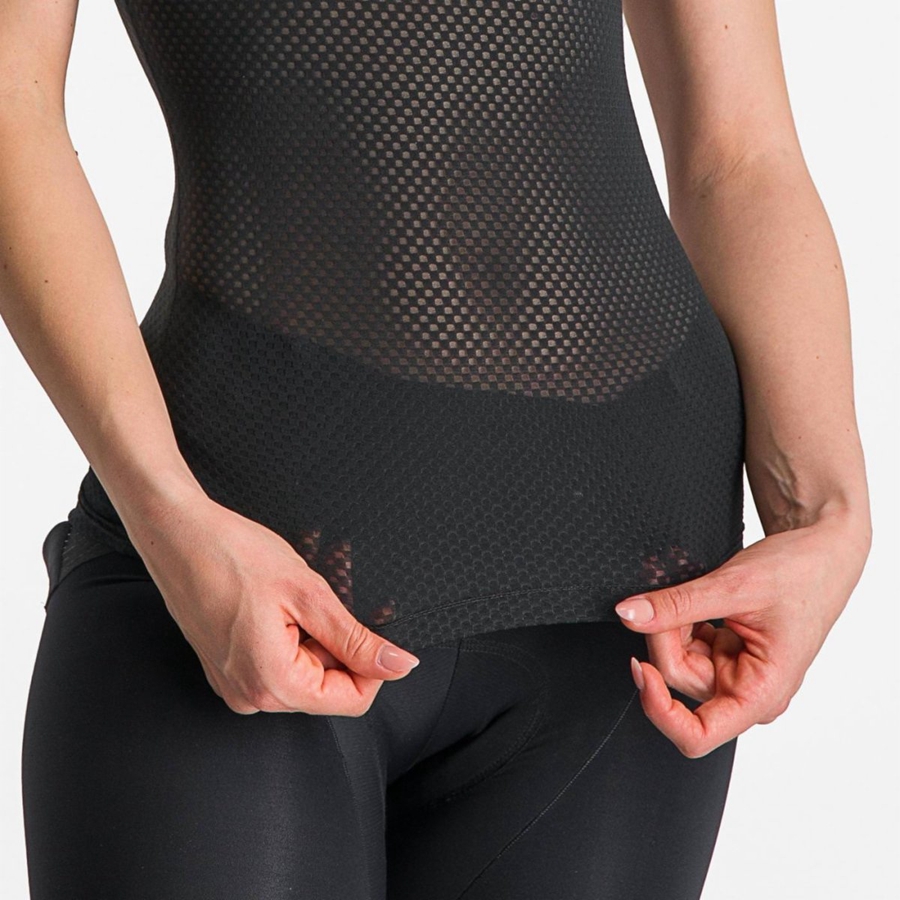 Castelli PRO MESH W SHORT SLEEVE Base Layer Női Fekete | FMQPCTS-30