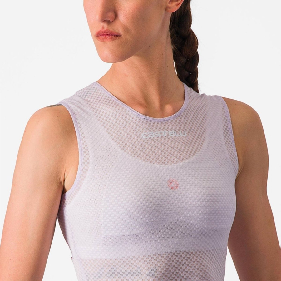 Castelli PRO MESH W SLEEVELESS Base Layer Női Lila Fehér | YZNIVKB-84