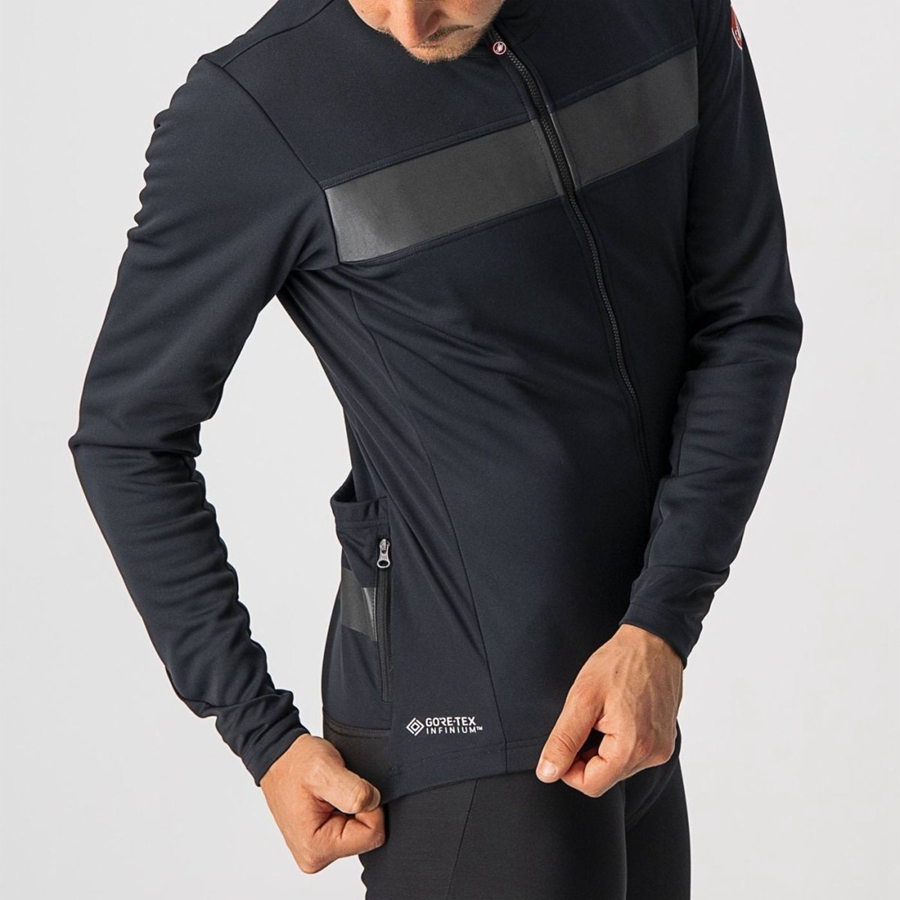 Castelli RADDOPPIA 3 Kabát Férfi Fekete Fekete | EHNJTLS-31