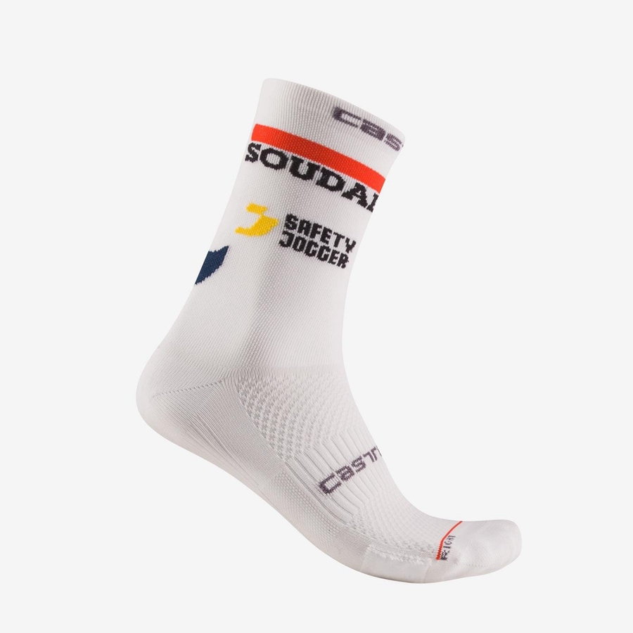Castelli ROSSO CORSA PRO 15 Zokni Férfi Fehér | QJZEVWO-60
