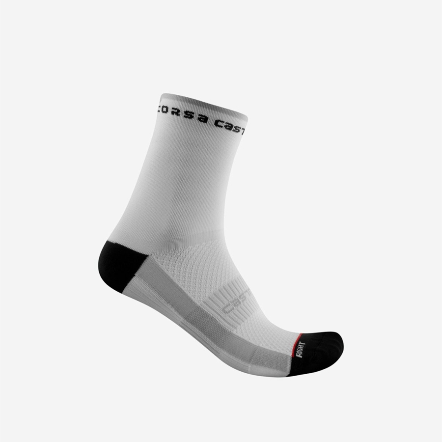 Castelli ROSSO CORSA W 11 Zokni Női Fehér Fekete | KGPQSDY-25