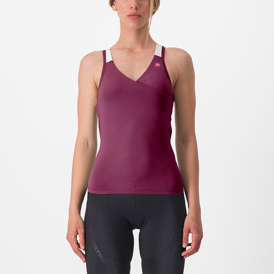 Castelli SOLARIS TOP Mez Női Mélylila Fehér | PCXQRHG-76