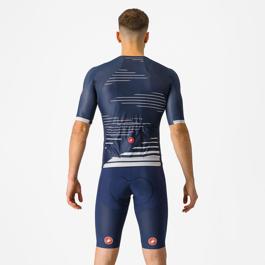 Castelli SUPERLEGGERA Rövidnadrág Bib-vel Férfi Kék | OCPABXZ-73