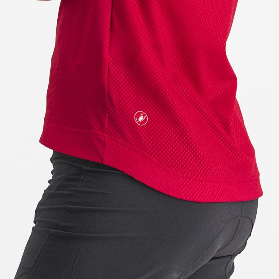 Castelli TRAIL TECH 2 W TEE Mez Női Sötétpiros | LZWRPSO-31