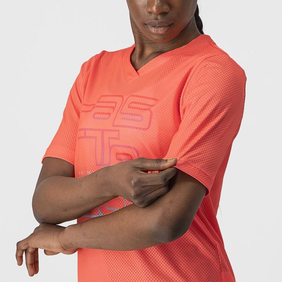 Castelli TRAIL TECH W TEE Mez Női Korall | ZTXKFHI-06