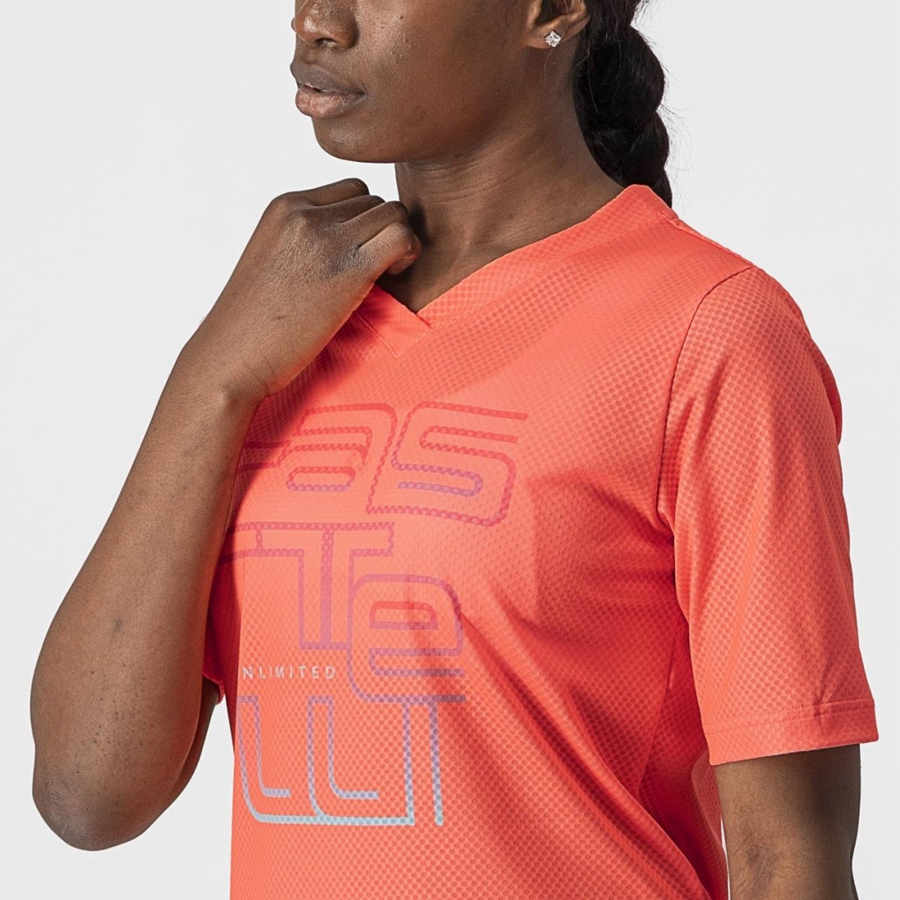 Castelli TRAIL TECH W TEE Mez Női Korall | ZTXKFHI-06