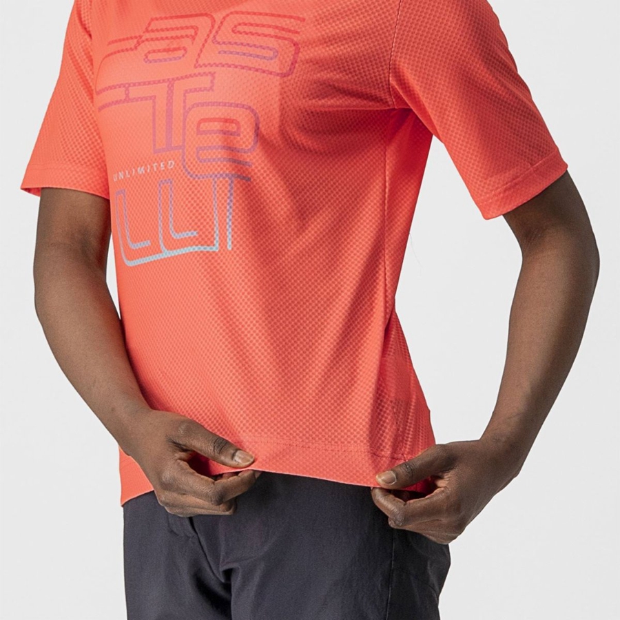 Castelli TRAIL TECH W TEE Mez Női Korall | ZTXKFHI-06