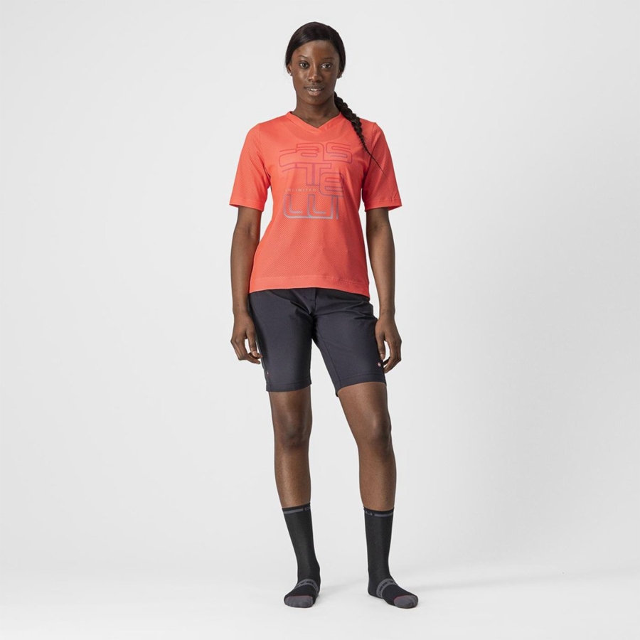 Castelli TRAIL TECH W TEE Mez Női Korall | ZTXKFHI-06