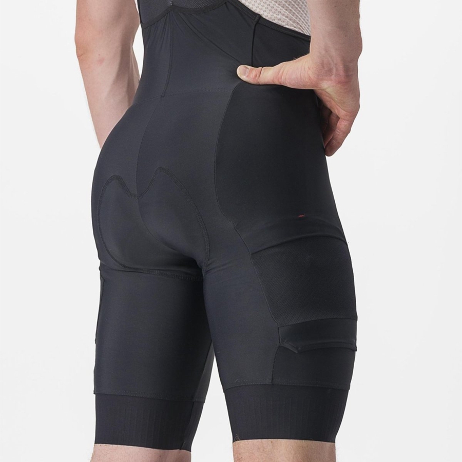 Castelli UNLIMITED CARGO Rövidnadrág Bib-vel Férfi Fekete | DHCQVIZ-59