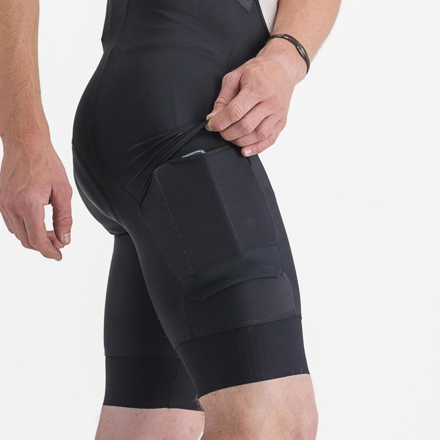 Castelli UNLIMITED CARGO Rövidnadrág Bib-vel Férfi Fekete | DHCQVIZ-59