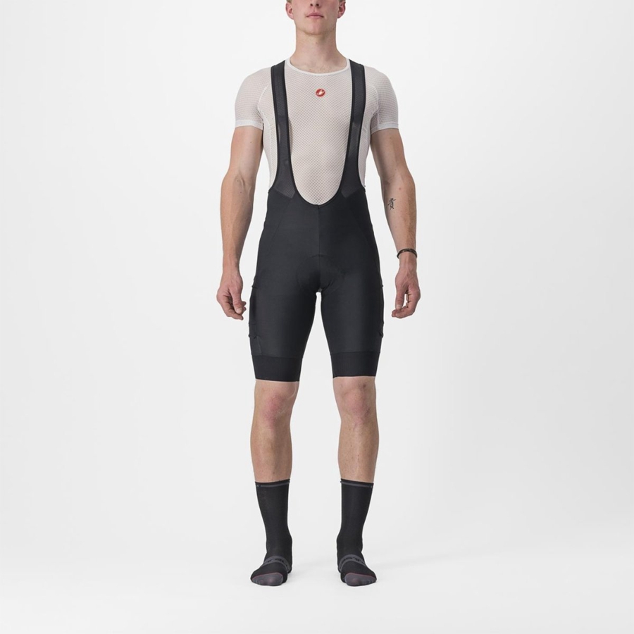 Castelli UNLIMITED CARGO Rövidnadrág Bib-vel Férfi Fekete | DHCQVIZ-59