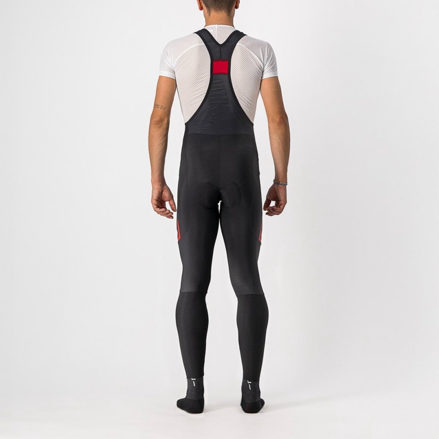 Castelli VELOCISSIMO 5 Harisnya Bib-vel Férfi Fekete Piros | TDLXNWV-60