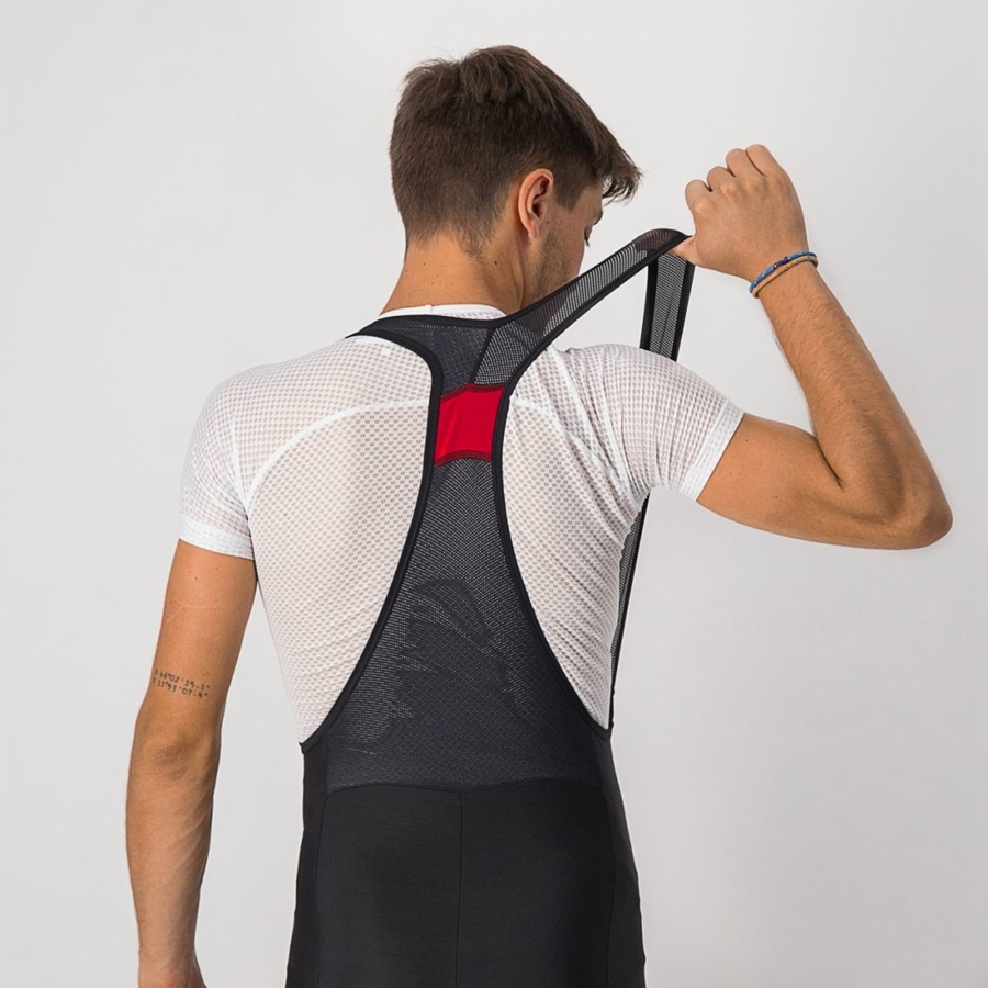 Castelli VELOCISSIMO 5 Harisnya Bib-vel Férfi Fekete Piros | TDLXNWV-60