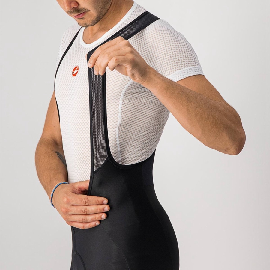 Castelli VELOCISSIMO 5 Harisnya Bib-vel Férfi Fekete Piros | TDLXNWV-60